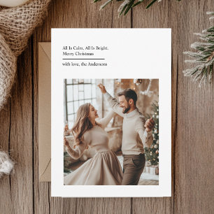Modern Family Photo   All Is Calm All Is Bright Holiday Card