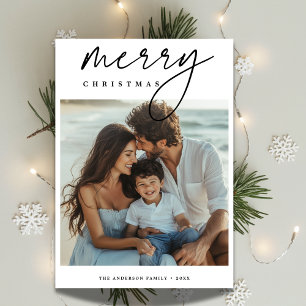 Modern Family Photo Beach Christmas Card