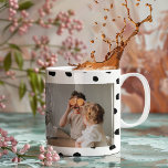 Modern  Family Photo & Black Dots Beauty Gift Coffee Mug<br><div class="desc">Modern  Family Photo & Black Dots Beauty Gift</div>