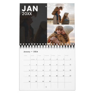 Modern Family Photo Calendar Grey