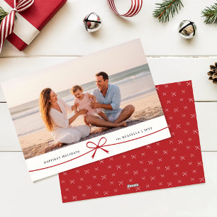 Modern Family Photo Coastal Beach Christmas Holiday Card