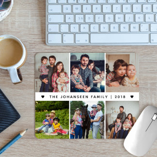 Modern Family Photo Collage 6 Pictures Photography Mouse Mat