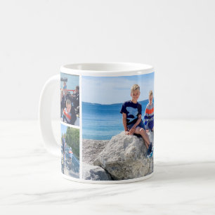 Modern Family Photo Collage   Five Picture Coffee Mug