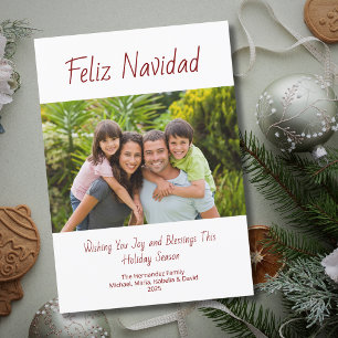 Modern Family Photo Feliz Navidad Christmas  Holiday Card