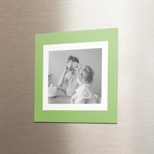 Modern  Family Photo Green Simple Lovely Gift Magnet