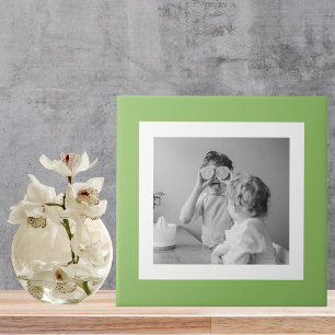 Modern  Family Photo Green Simple Lovely Gift Tile
