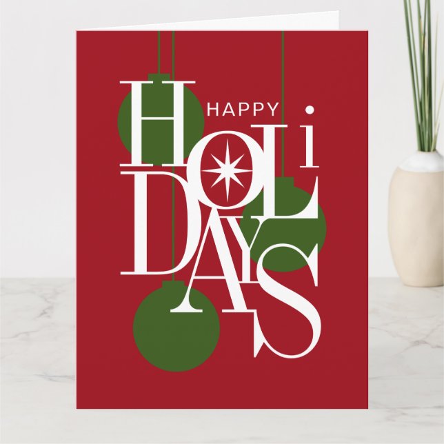 Modern Family Photo Happy Holidays Christmas  Card (Front)