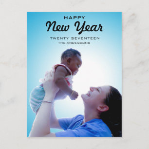 Modern Family Photo   Happy New Year 2017 Holiday Postcard
