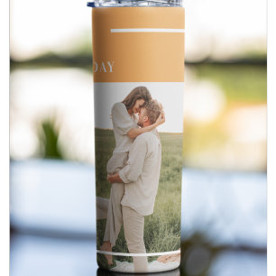 Modern Family Photo& Happy Thanksgiving Day Gift Thermal Tumbler