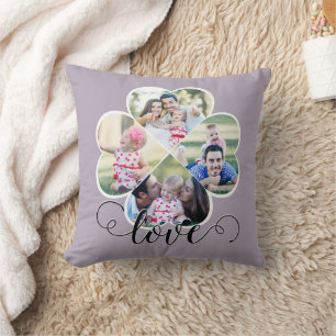 Modern Family Photo Heart Love Cushion