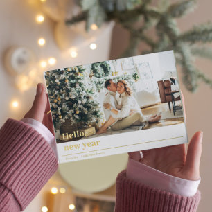 Modern Family Photo   Hello New Year Postcard