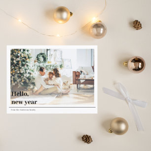 Modern Family Photo   Hello New Year Postcard