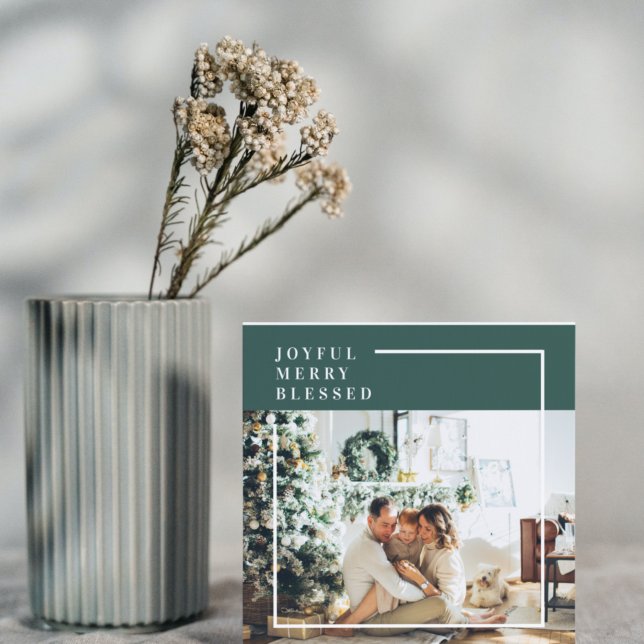 Modern Family Photo | Joyful Merry Blessed | Green (Creator Uploaded)