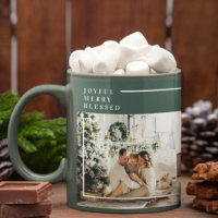 Modern Family Photo | Joyful Merry Blessed | Green