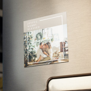 Modern Family Photo   Joyful Merry Blessed  Magnet