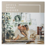 Modern Family Photo | Joyful Merry Blessed  Tile<br><div class="desc">Modern Family Photo | Joyful Merry Blessed</div>