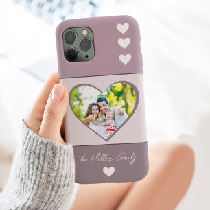 Modern FAMILY Photo Memory Script Heart with Name Case-Mate iPhone 14 Pro Max Case