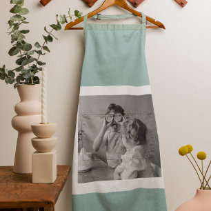 Modern Family Photo Mint Simple Lovely Gift Apron