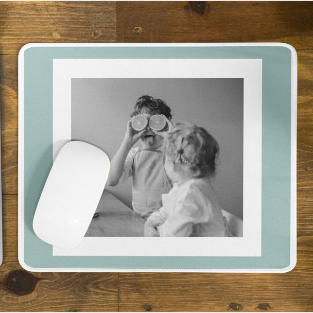Modern  Family Photo Mint Simple Lovely Gift Mouse Mat (Creator Uploaded)