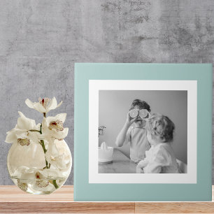 Modern  Family Photo Mint Simple Lovely Gift Tile