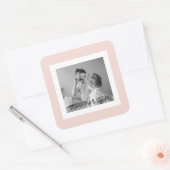 Modern  Family Photo Pastel Pink Simple Gift Square Sticker (Envelope)