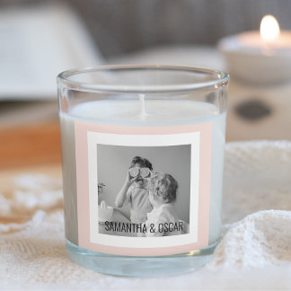 Modern  Family Photo Pastel Pink Simple Gift Square Sticker