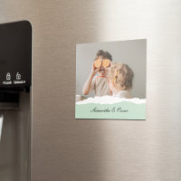 Modern Family Photo & Personalised Name Mint Gift