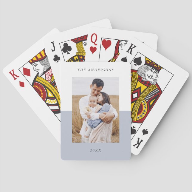 Modern Family Photo Personalised Playing Cards (Back)