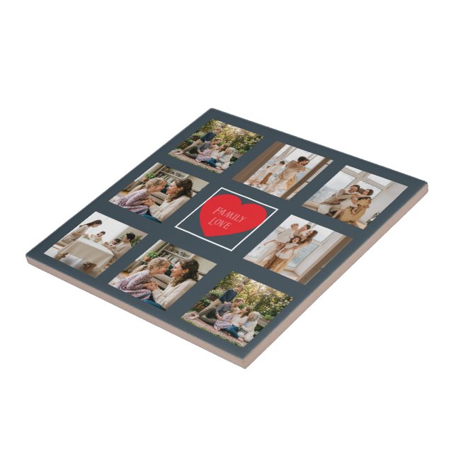 Modern Family Photo Personalised  Tile (Side)