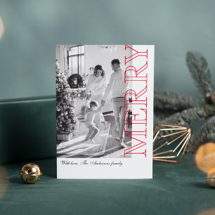 Modern Family Photo   Red Merry Christmas 