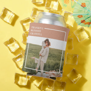 Modern Family Photo   Thankful Blessed Grateful Can Cooler