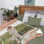 Modern Family Photo | Thankful Blessed Grateful  Fleece Blanket<br><div class="desc">Modern Family Photo | Thankful Blessed Grateful</div>
