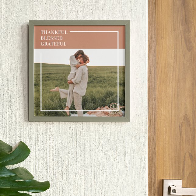 Modern Family Photo | Thankful Blessed Grateful Poster (Creator Uploaded)