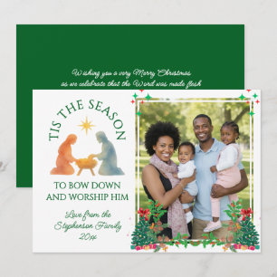 Modern Family Photo TIS THE SEASON Christmas Holiday Card