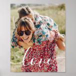 Modern Family Photo White Script Love Poster<br><div class="desc">Add your family favourite photo,  featuring a beautiful script font of the word love in white text. It would make a lovely addition to any room in your home.</div>