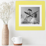 Modern  Family Photo Yellow Simple Lovely Gift Square Wall Clock<br><div class="desc">Modern  Family Photo Yellow Simple Lovely Gift</div>