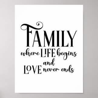 Modern family quote typography poster