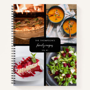 Modern Family Recipes 4 Photo Collage Recipe Black Notebook