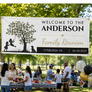 Modern Family Reunion Personalised Welcome  Banner