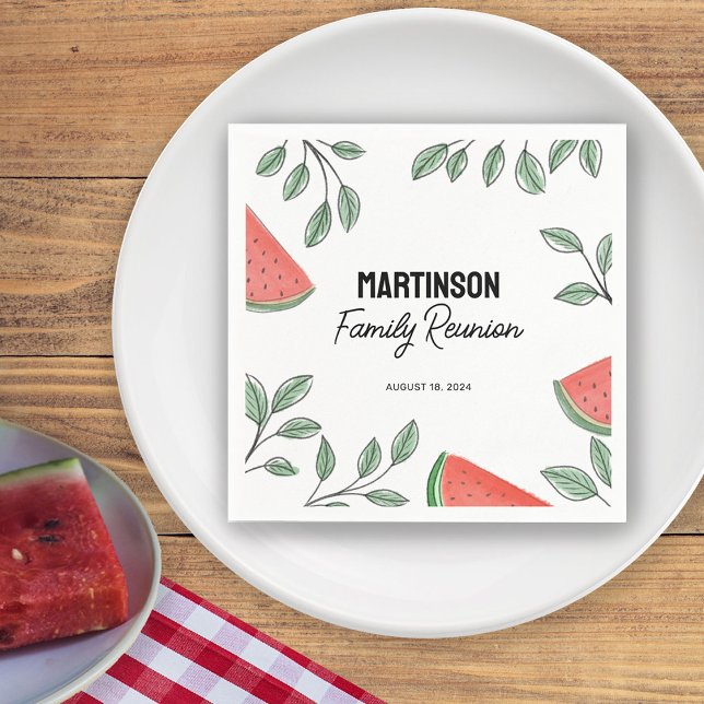 Modern Family Reunion Summer Tree Watermelon Napkin (Creator Uploaded)