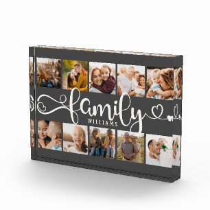 Modern Family Script Collage Chic 10 Photo Block