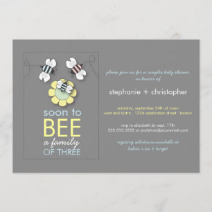 Modern Family to Bee Couples Baby Shower for Boy Invitation