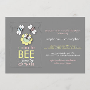 Modern Family to Bee Couples Baby Shower for Girl Invitation