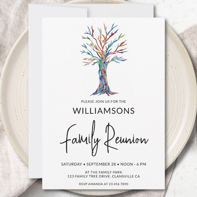 Modern Family Tree Family Reunion  Invitation (Creator Uploaded)