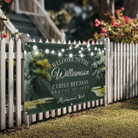 Modern Family Tree String Lights Picnic Reunion