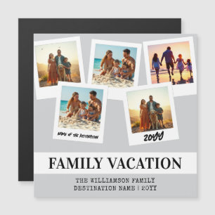 Modern Family Vacation Keepsake Magnetic Card
