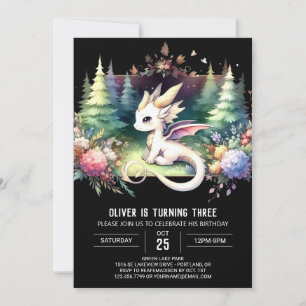 Modern Fantasy Dragon Birthday Invitation