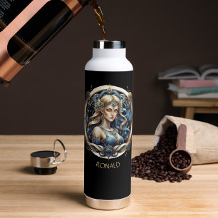Modern Fantasy Virgin Star Sign Script Virgo Water Bottle