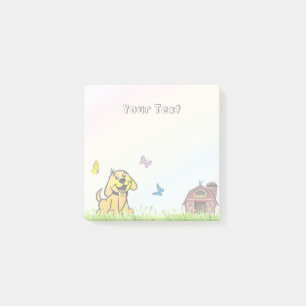 Modern Farm Animal Dog Rainbow Kids Post-it Notes