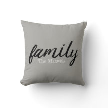 Modern Farm Family Monogramed Throw Pillow